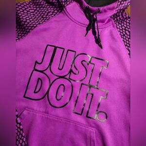 Nike Magenta Hoodie with Black Pattern
